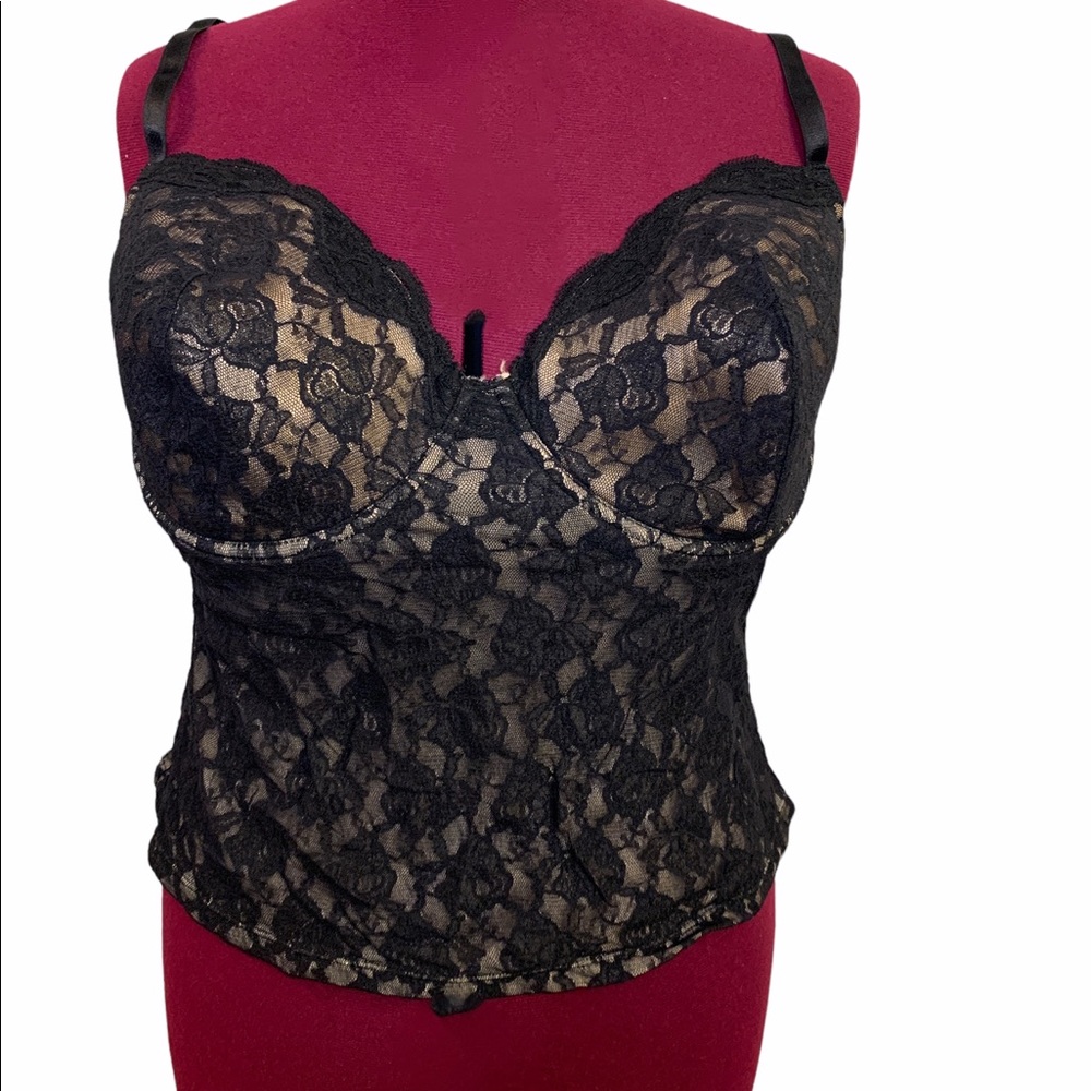NWT Cacique Sexy Black Lace Camisole in Size 22-24